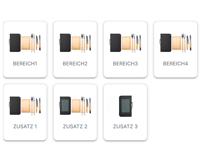 Grillset Druckflächen