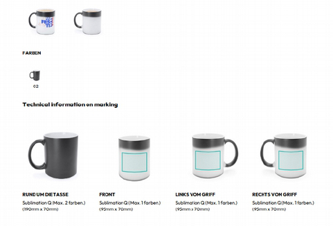 Magic Kaffeebecher Druckflächen
