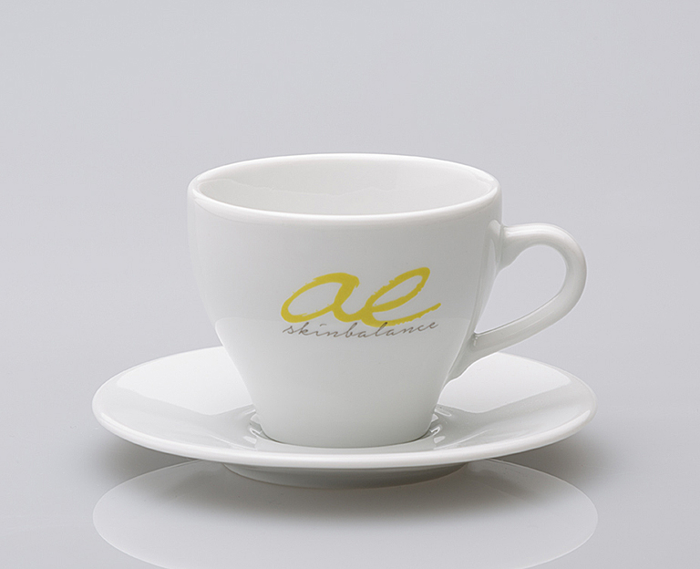 Porzellan Werbetasse Kaffeetasse Capri mit Motiv