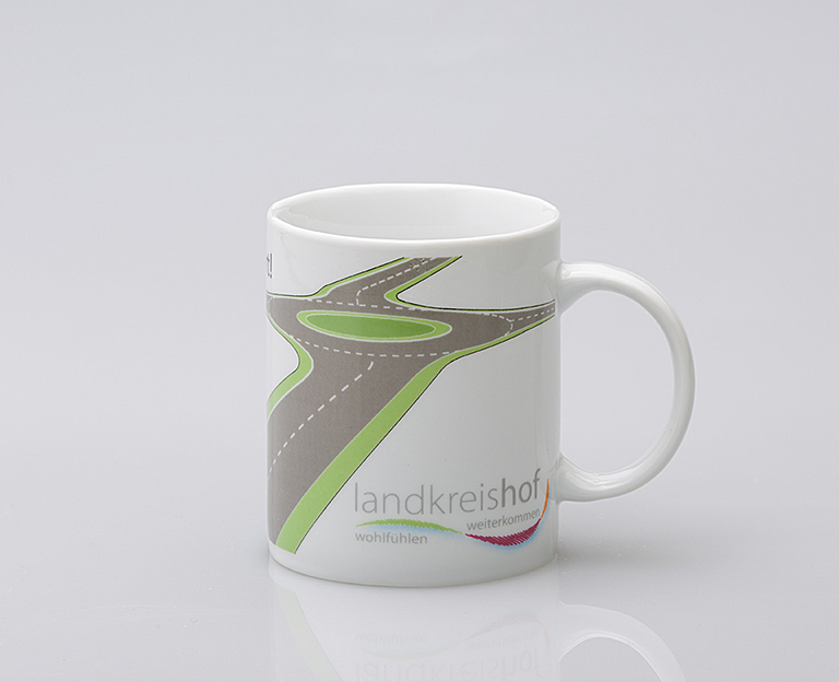 Werbetasse Isabell mit Logo bedruckte Tassen